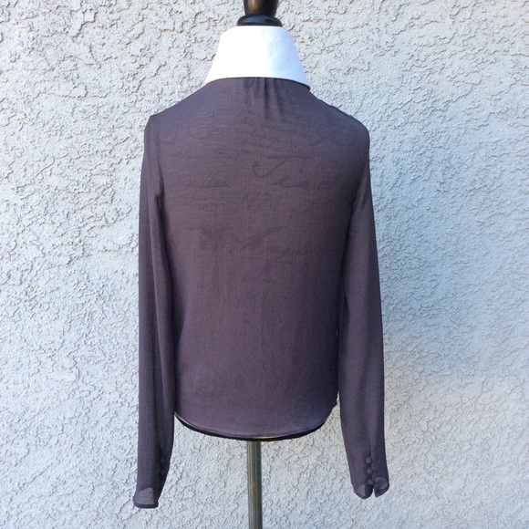 Vintage Macy’s Karl Lagerfeld for Impulse Button Down Shirt Iconic High Neck XS - Picture 5 of 6